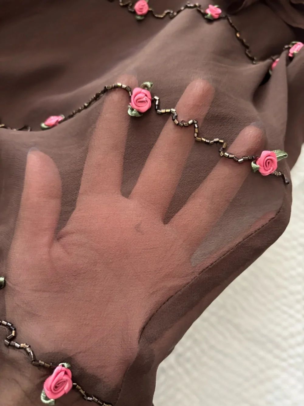 Vintage 2 Piece Asymetrical Floral Silk Skirt Set - Picture 10 of 11